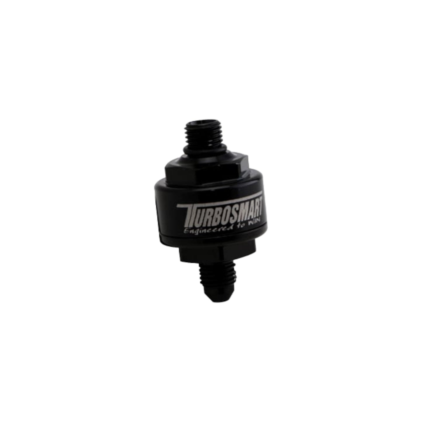 Turbosmart Billet Turbo Oil Feed Filter 44um AN-4 to AN-4 ORB - Black