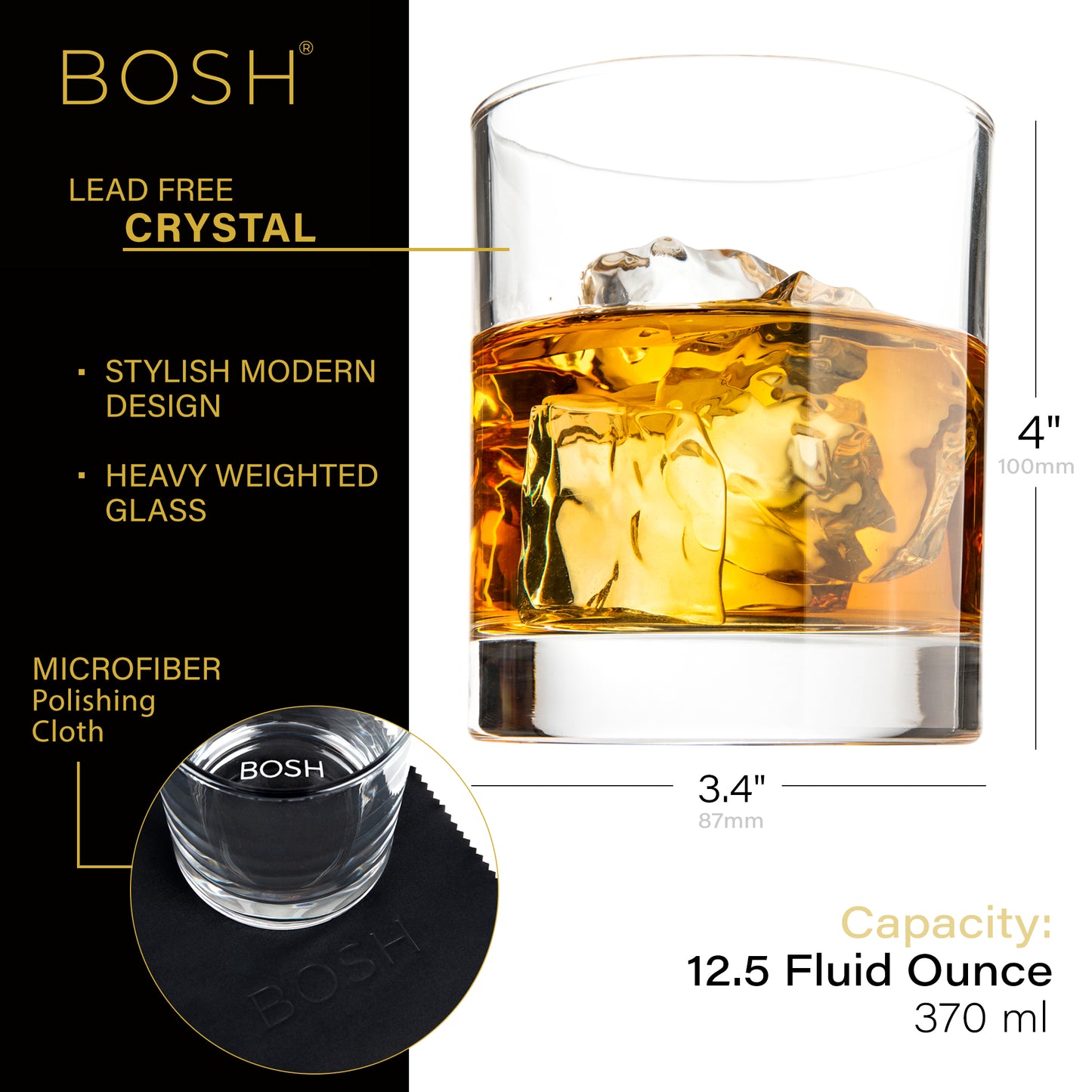 Lead-Free Crystal Whiskey Glasses