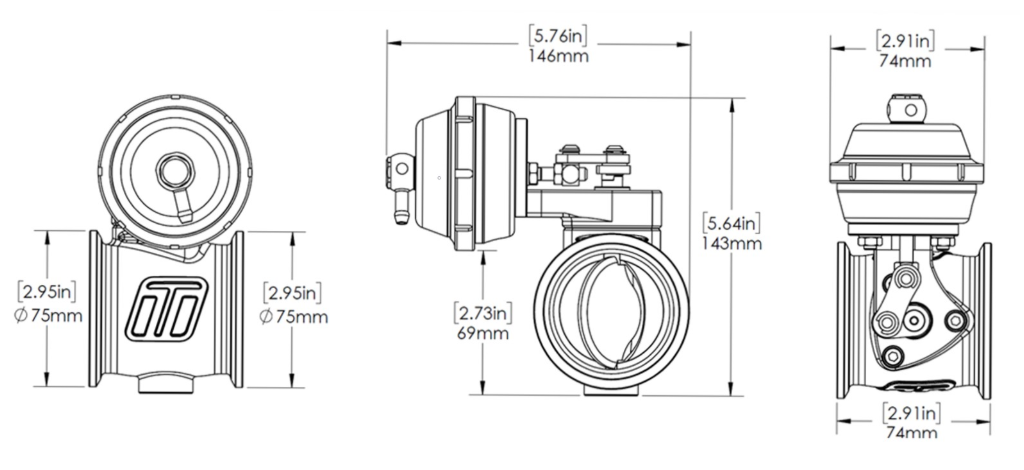Pneumatic StraightGate (Vacuum) - 6 InHg