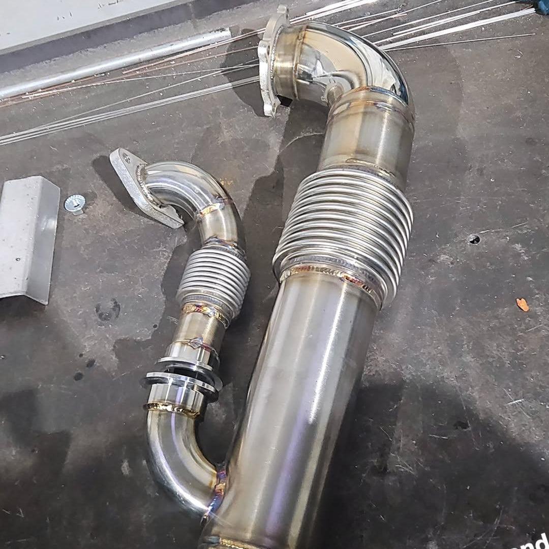 stainless downpipe, wastegate recirc wastegate plumb back screamer