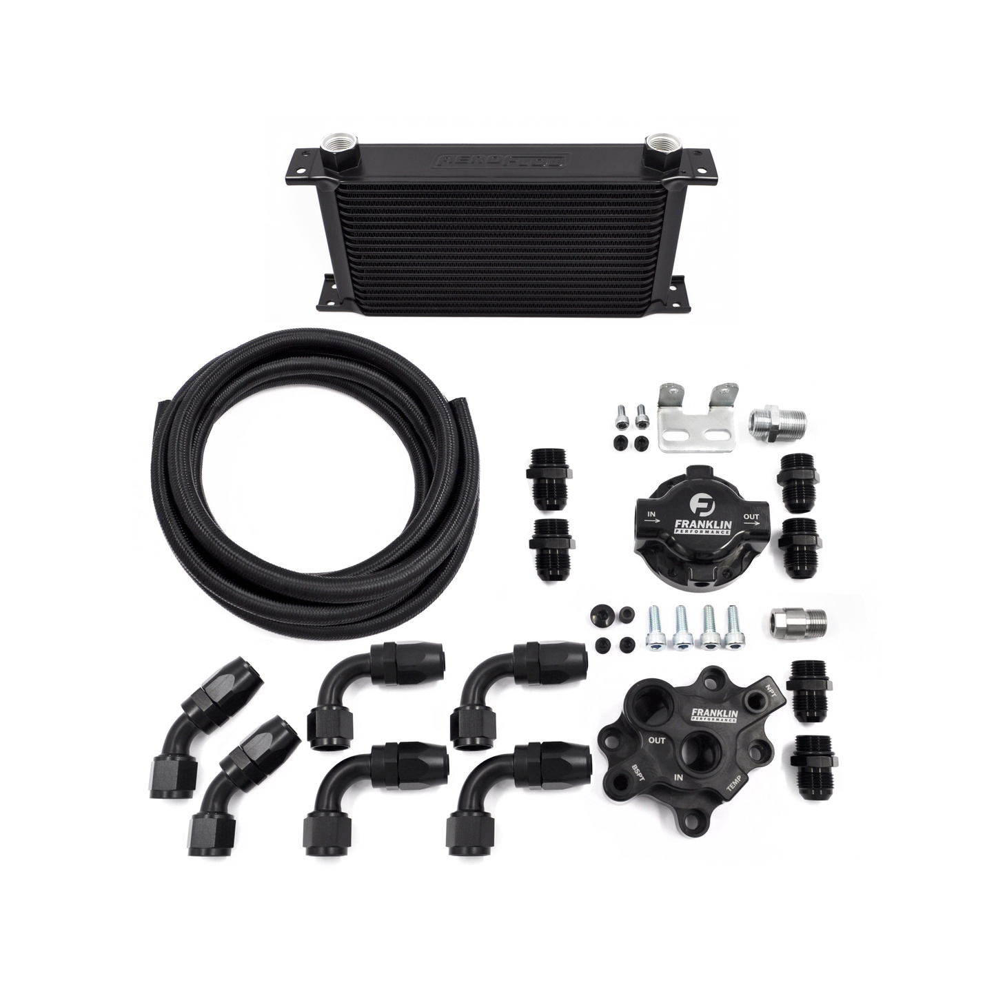 Oil Filter Relocation & Cooling Kit ‚ Nissan RB Bolt-On Version with Aeroflow Oil Cooler